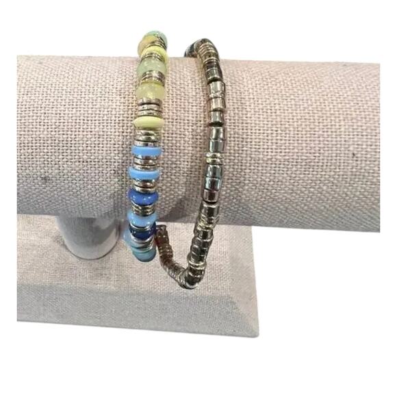 NWT LOFT Rainbow & Gold Pride Beaded Bracelet - Set of 2 Bracelets - Picture 7 of 10